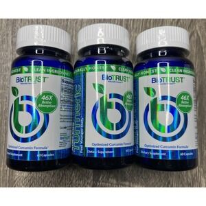 Lot Of 3 Biotrust Ageless Turmeric 60 Capsules New Sealed EXP 07/26